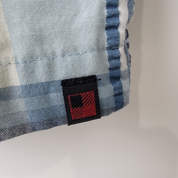 Vintage Woolrich Mens XL Blue Plaid Zipper Pocket Short Sleeve‎ Vented Shirt - Picture 7 of 10